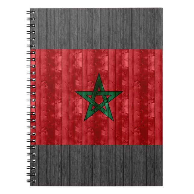 Carnet Drapeau marocain en bois (Devant)