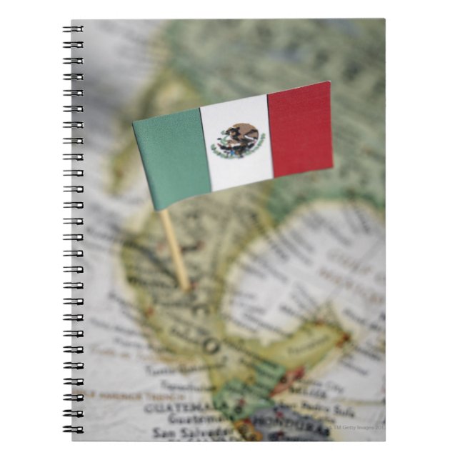 Carnet Drapeau mexicain sur la carte (Devant)