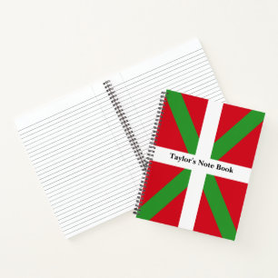 Carnet Drapeau national basque traditionnel Ikurriña :