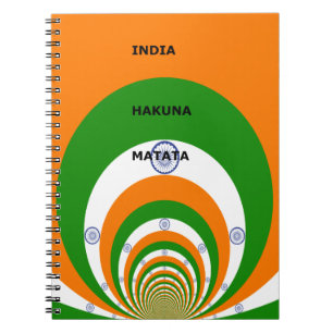 Carnet Drapeau national indien design avec "Hakuna Mat