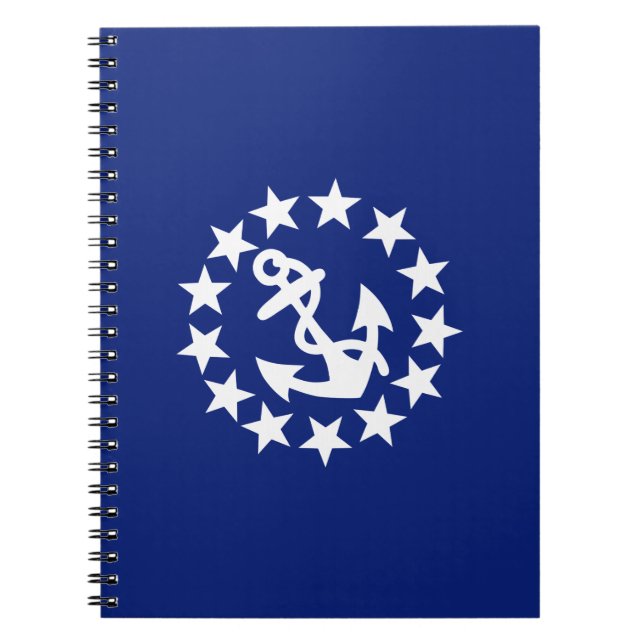 Carnet Drapeau Nautique Américain Ancre Étoiles Bleu (Devant)