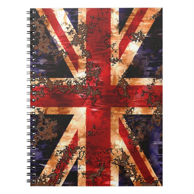 Carnet Drapeau patriotique rouillé du Royaume-Uni (Devant)