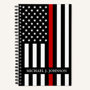 Carnet Drapeau pompier mince de la Ligne Rouge