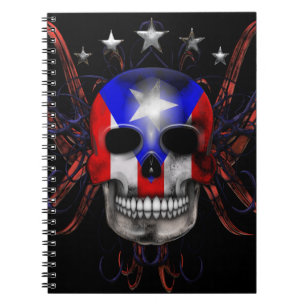 Carnet Drapeau portoricain - crâne