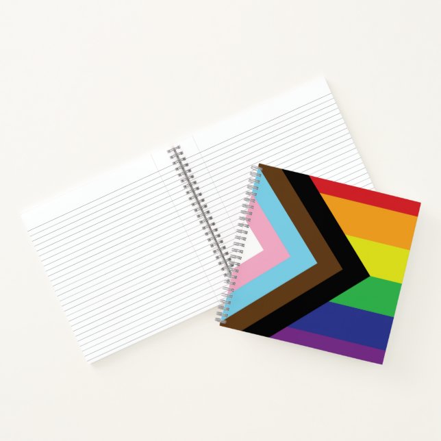 Carnet Drapeau progressiste LGBTQIA (Intérieur)