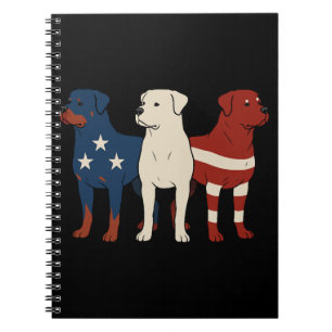 Carnet Drapeau Rottweiler 4 juillet Amoureux des chiens H