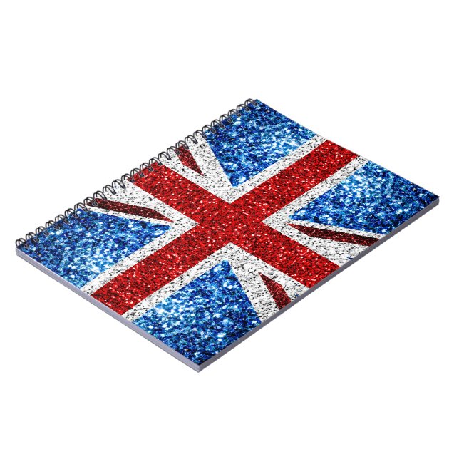 Carnet Drapeau rouge bleu blanc brillant parties scintill (Côté gauche)