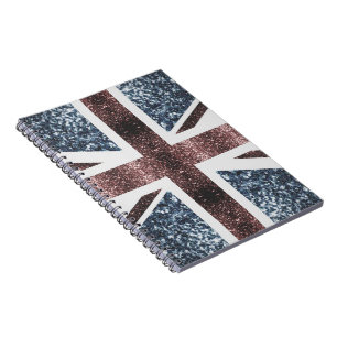 Carnet Drapeau rustique britannique rouge bleu étincelles