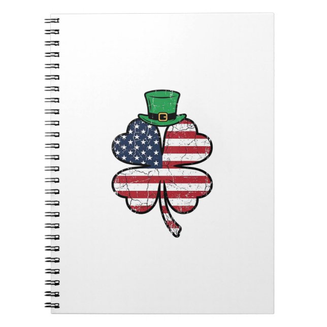 Carnet Drapeau Shamrock Vintage Saint-Patrick (Devant)
