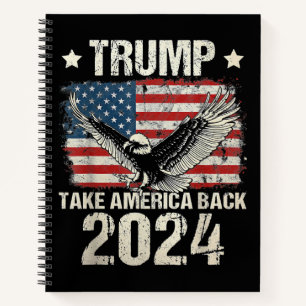 Carnet drapeau Trump 2024 reprenons l'Amérique hommes fem