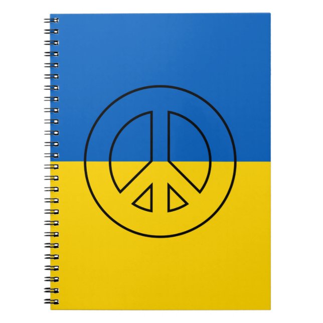 Carnet drapeau ukrainien signe de paix (Devant)