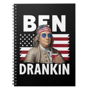 Carnet Drapeau vintage amusant Ben Drankin Beer 4 juillet