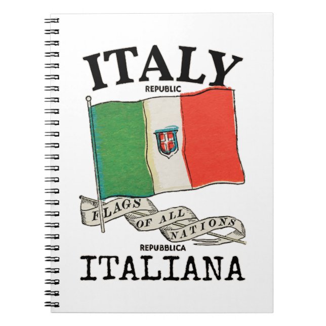 Carnet Drapeau vintage du pays Italie (Devant)