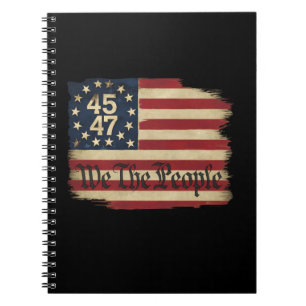 Carnet Drapeau vintage en détresse We The People Trump 45