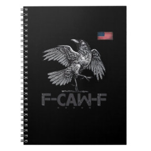 Carnet Drapeau vintage F-Caw-F Vache Oiseau Drôle USA Hum