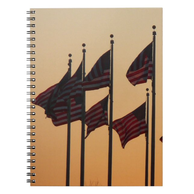 Carnet Drapeaux au coucher du soleil American Patriotic U (Devant)