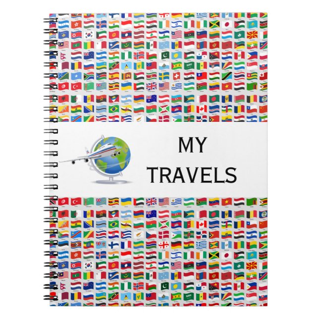 Carnet Drapeaux du monde Conception de voyage (Devant)