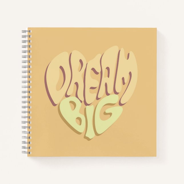 Carnet Dream Big : Jaune Mots Positifs (Devant)