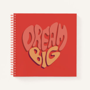 Carnet Dream Big : Slogan puissant au coeur rouge