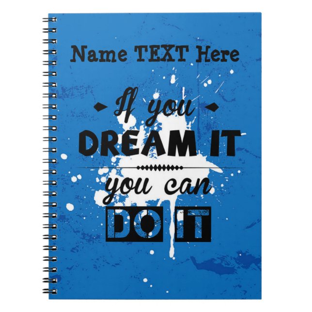 Carnet Dream It Do It - Grunge Boy Ado Man Ajouter un nom (Devant)