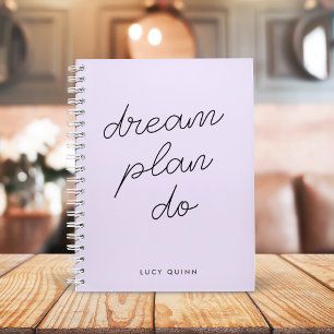 Carnet Dream Plan Do Pastel Lilac Purple Modern Feminine
