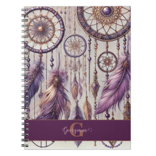 Carnet Dreamcatchers Personnalisés Boho & Purple & Or