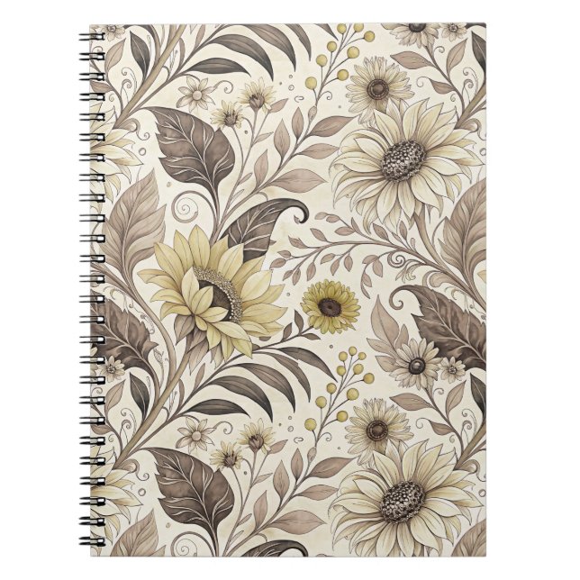 Carnet Dreamed Sunflowers Art Nouveau (Devant)