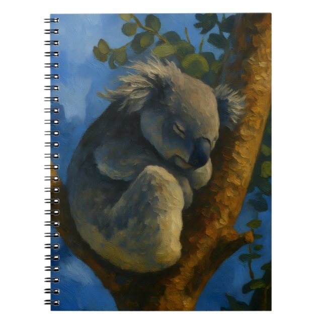 Carnet Dreaming in the Eucalyptus - Sleeping Koala Art (Devant)