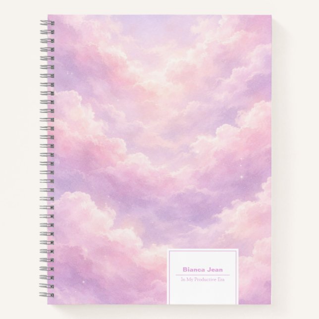 Carnet Dreamy Cotton Candy Cloudscape "Productive Era" (Devant)