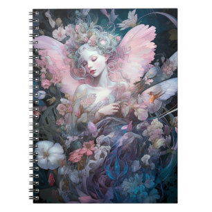 Carnet Dreamy Fairy Girl Rose Blue Imaginaire Art