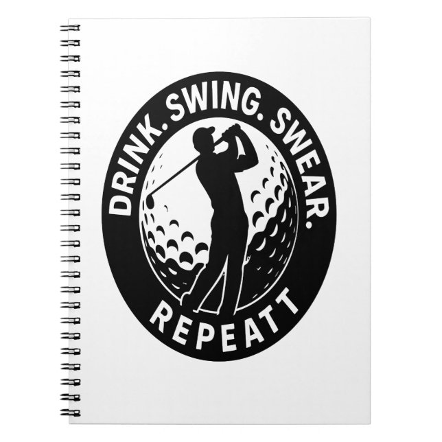 Carnet Drink Swing Sweat Repeat Golf (Devant)