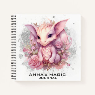 Carnet *~* Droit Rose Attraction Bébé mignon Dragon AP85