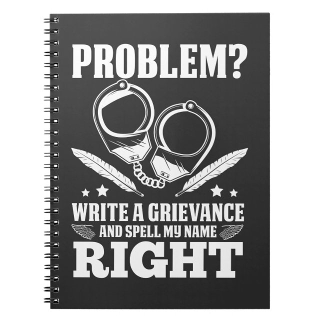 Carnet Drôle Agent correctionnel Grievance humour (Devant)