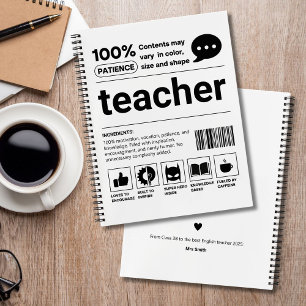 Carnet Drôle Appréciation de l'enseignant Cadeau Classe m