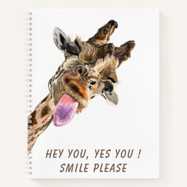Carnet drôle avec Giraffe Joueuse - Smile (Devant)