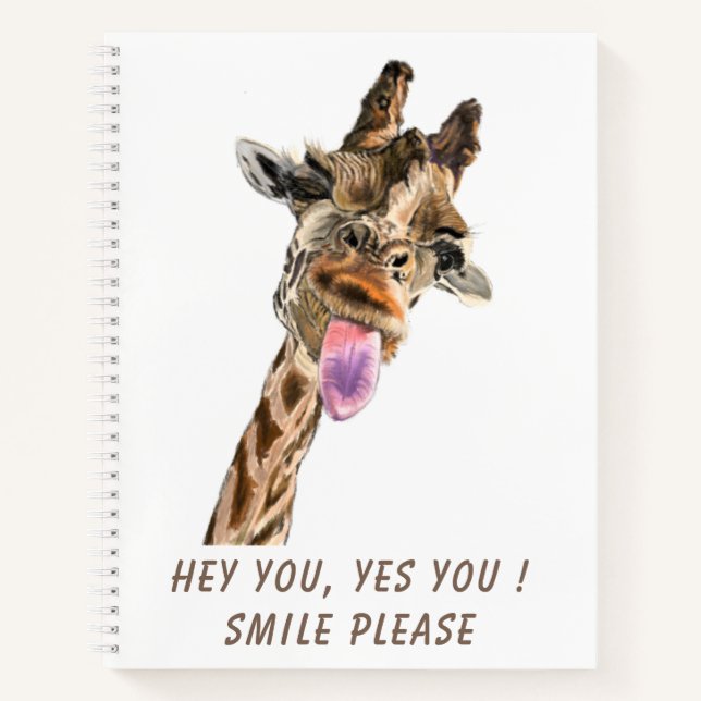 Carnet drôle avec Giraffe Joueuse - Smile (Devant)