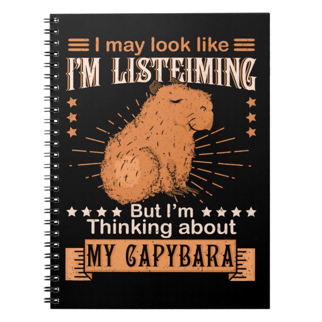 Carnet Drôle Capybara Cadeau Femmes Enfants Capybara (Devant)
