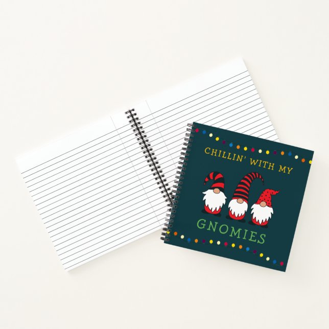 Carnet Drôle Chillin' avec mon jeu de Noël Gnomies | (Intérieur)