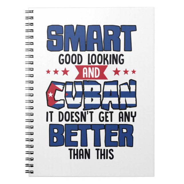 Carnet Drôle Citation Cubanaise Drapeau Nationalité (Devant)