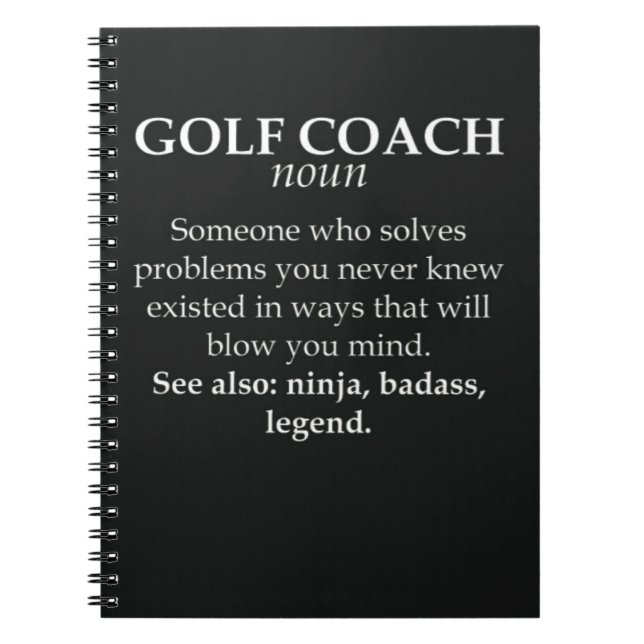 Carnet Drôle Coach Golf Cadeaux Pour Instructeur Trainer (Devant)