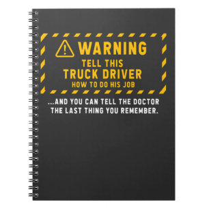 Carnet Drôle Conducteur de camion Citation Trucker Plais