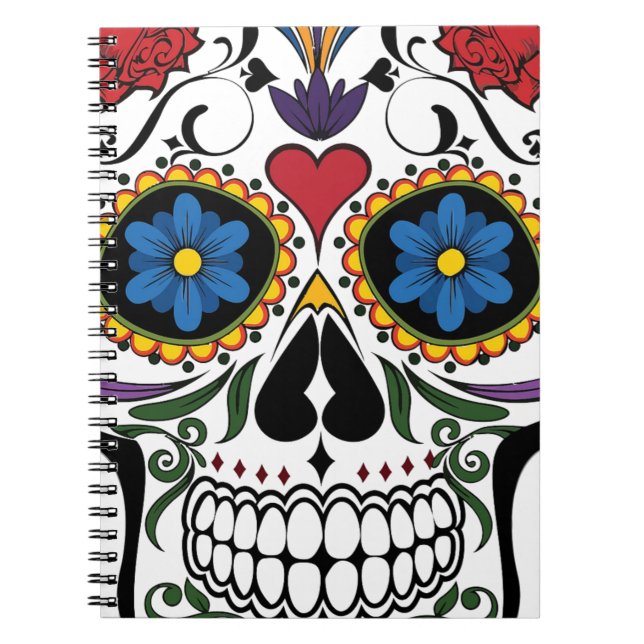 Carnet Drôle crâne floral (Devant)