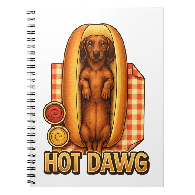 Carnet Drôle de Dackel Parodie de Hot Dog Chien Mignon  (Devant)