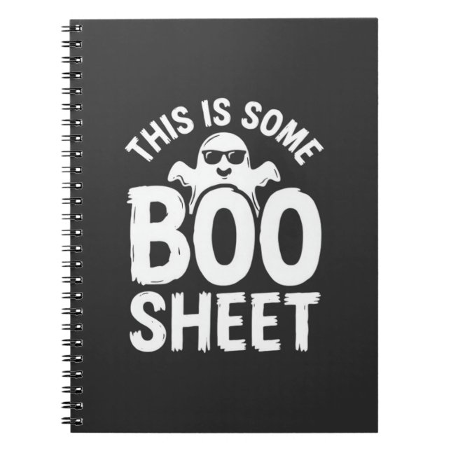 Carnet Drôle de feuille de Boo fantôme Halloween Design_1 (Devant)