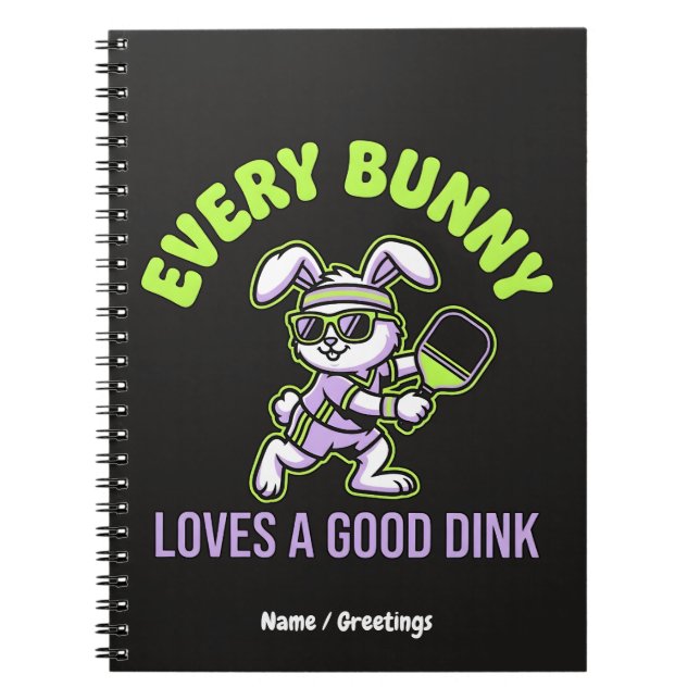 Carnet Drôle de Pâques Pickleball Chaque lapin aime un Di (Devant)