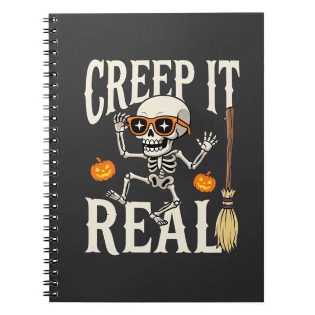 Carnet Drôle de squelette dansant Halloween Creep It Real (Devant)