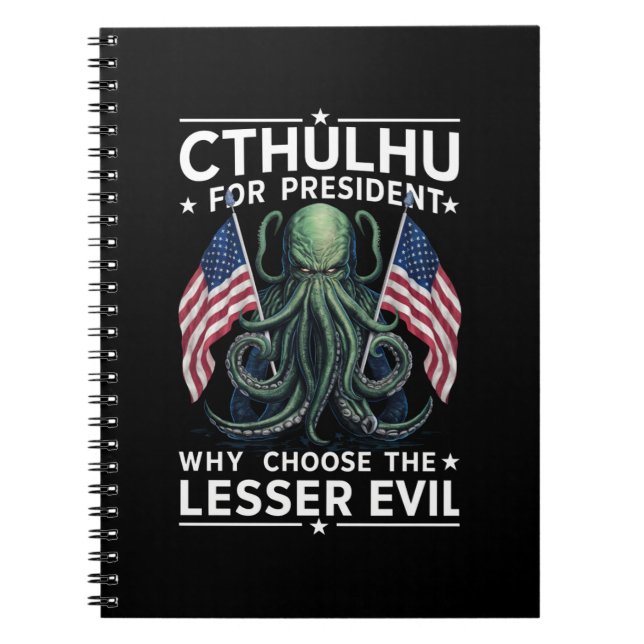 Carnet Drôle d'élection 2024 Cthulhu pour président  (Devant)