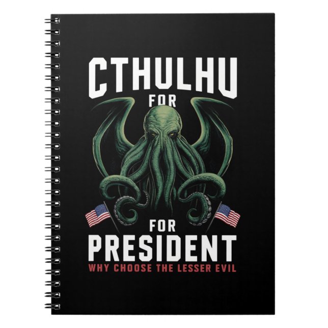 Carnet Drôle d'élection 2024 Cthulhu pour Président  (Devant)