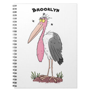 Carnet Drôle dessin animé de cigogne en marabou