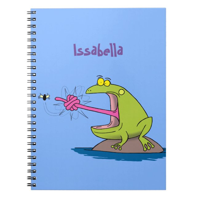 Carnet Drôle dessin animé de grenouille et mouche (Devant)